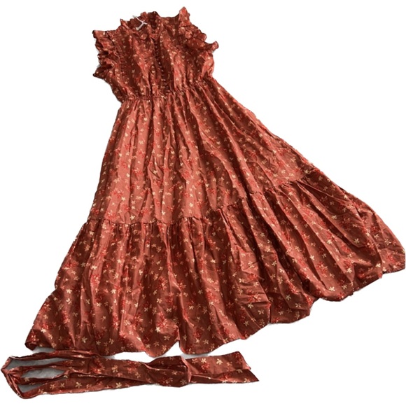 NWT Outerknown Canyon Dress Coral Superbloom Size Small - Picture 4 of 13